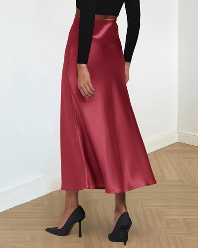 BTFBM Long Skirts for Women 2026 Fall Outfits - color: Bean Paste Pink, size: Large