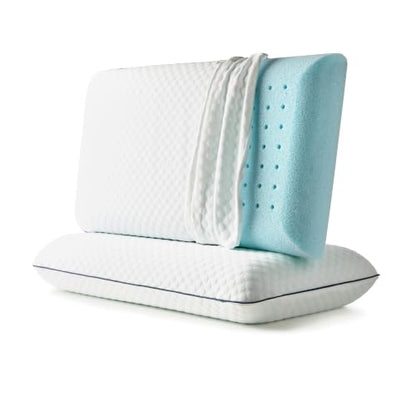 WEEKENDER Gel Memory Foam Pillow - Standard Size - 2-Pack - Medium Firm Feel - Neck & Shoulder Support - For Back & Side Sleepers - Home, Hotel, & Hospital Essentials - size: Standard, style: 2 Pack