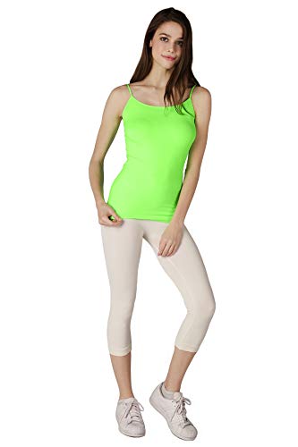 NIKIBIKI Women Seamless Basic Camisole, Made in U.S.A - color: Neon Green