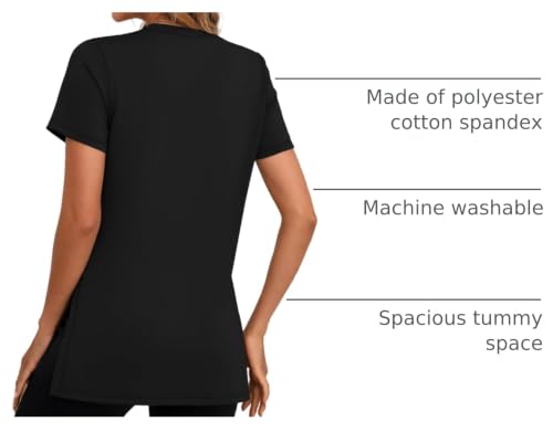 Ficerd 3 Pack Women's Maternity Shirts - color: Black, Light Gray, Army Green, size: Medium