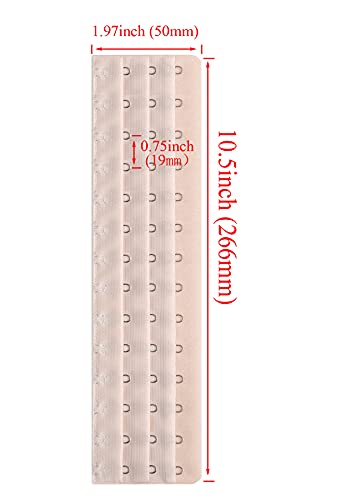 Corset Bra Extender Hook 3/4 Inch Spacing - color: 4pcs:14hook/Light Beige&black
