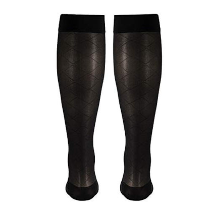 Truform Sheer Compression Stockings, 15-20 mmHg, Women's Knee High Length, Diamond Pattern, Charcoal, Small - color: Charcoal, size: Small (1 Pair), style: Diamond Pattern
