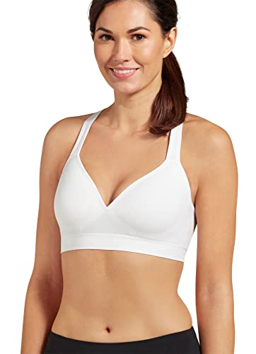 Jockey Women's Active Mid Impact Molded Cup Seamless Sports Bra - color: Pure White, size: Small