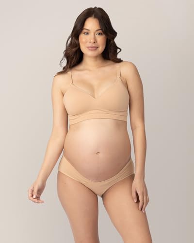 Kindred Bravely Under the Bump Bikini Maternity Underwear for Pregnancy - color: Black/Beige, size: Medium