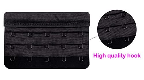 Tamlien Bra Extender 2 Hook/3 Hook/4 Hook/5 Hook, Soft and Comfortable Bra Extension - color: Bra Extender 5 Hooks-black-4