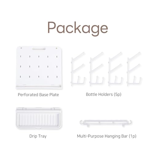 LUNELL Baby Bottle Drying Rack 20 Hooks Space-Saving Vertical Brush Holder