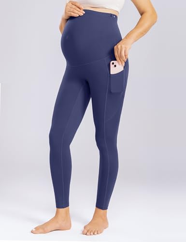 Enerful Maternity Leggings for Women - color: 3pack Black/Gray/Navy, size: Medium
