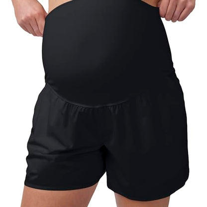 Ingrid & Isabel Everyday Active Maternity Shorts - color: Black, size: X-Large