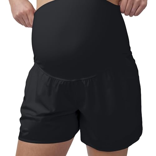 Ingrid & Isabel Everyday Active Maternity Shorts - color: Black, size: Large