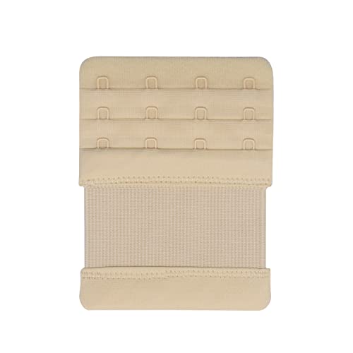 Elastic Back Bra Extender 4 Hook 3 Row 3/4" Stretchy Extension Tape Multi Color - color: 4pcs Black, White, Dark Beige, Light Beige