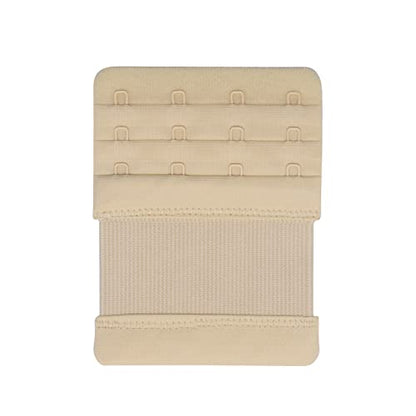 Elastic Back Bra Extender 4 Hook 3 Row 3/4" Stretchy Extension Tape Multi Color - color: 4pcs Black, White, Dark Beige, Light Beige