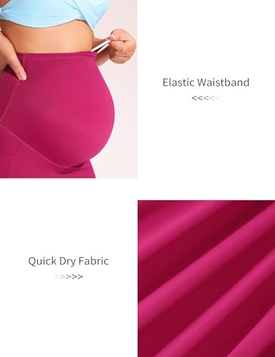 Mama Land Maternity Swim Shorts Over the Belly - color: Rose Pink, size: X-Large
