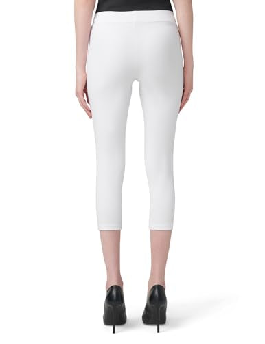 HUE Women's Wide Waistband Blackout Cotton Leggings - color: White, size: Large