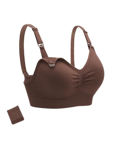 Stelle Nursing Bras Maternity Bralette Seamless for Breastfeeding - color: 1 Pack Cocoa, size: X-Large