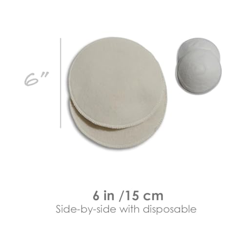 Soothingly Soft Merino Wool Nursing Pads, Style Softline, Extra Thickness, 5 in. Diameter - size: 5 Inch, Extra Thickness