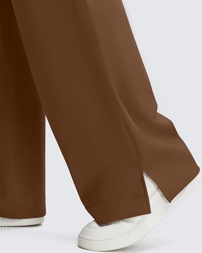 G4Free ShiftReady Maternity Dress Pants Wide Leg Pregnancy Work Tousers - color: Dark Coffee, size: X-Large