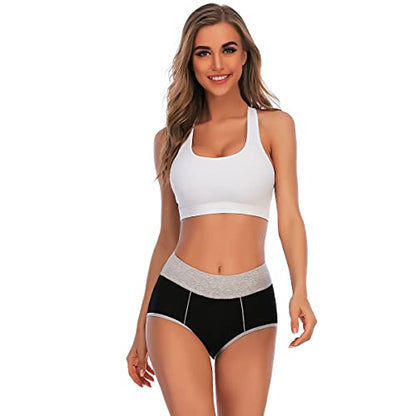 YaShaer Women's Cotton Underwear High Waist Stretch Briefs Soft Underpants Ladies Full Coverage Panties 5 Pack - color: Color02-5 Pack, size: Medium