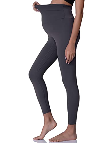POSHDIVAH Maternity Leggings for Women Pregnancy Yoga Pants - color: Grey, size: Large