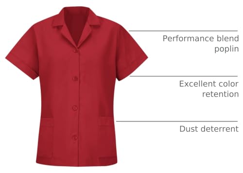 Red Kap Women's Button Front Tunic - color: Red, size: Large
