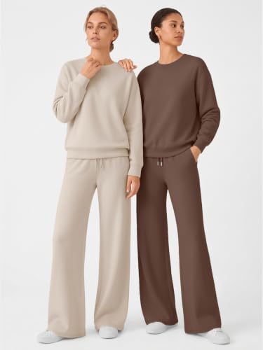 EFAN Womens Sweat Sets 2 Piece Sweatsuits Modal Blend Matching Loungewear - color: Black, size: X-Large