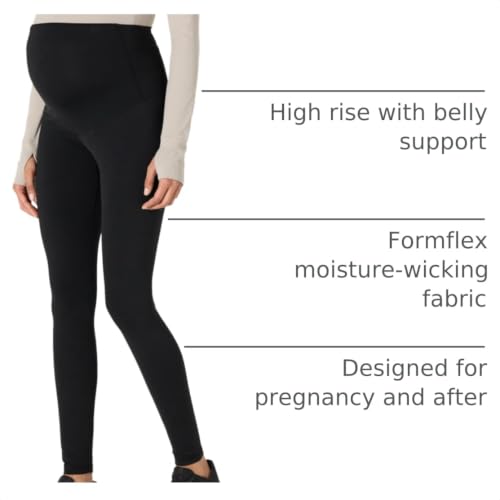 Amazon Essentials Women's Maternity High-Rise Over the Belly Formflex Full Length Legging, Soft, Moisture Wicking - color: Black, size: X-Small