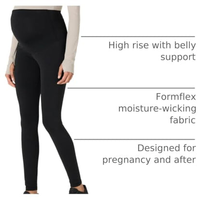 Amazon Essentials Women's Maternity High-Rise Over the Belly Formflex Full Length Legging, Soft, Moisture Wicking - color: Black, size: X-Small
