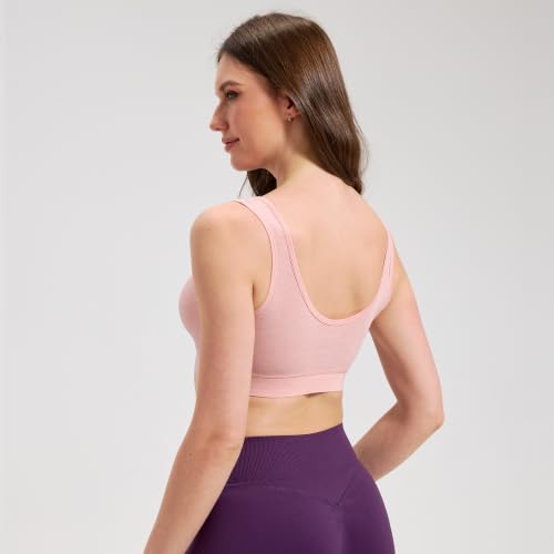 netdraw Padded Bamboo Viscose Nursing Sleep Bra - color: Pink Heather, size: Medium