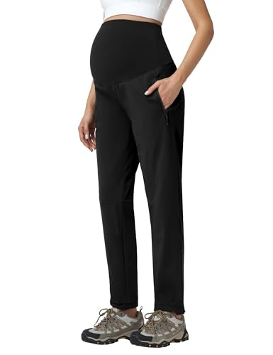 V VOCNI Maternity Pants Straight Leg Scrub Pants - color: Black, size: Small