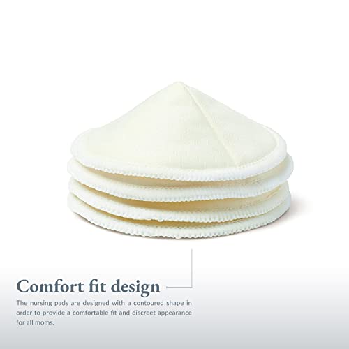 Ameda Organic Washable Nursing Pads | Reusable Breast Pads | 4 Count - size: 4 Count