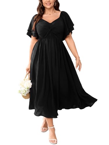 SCOMCHIC Women's Plus Size Cocktail Dress - color: Black, size: X-Large Plus