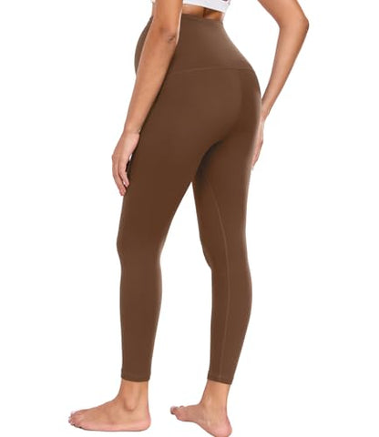 wirarpa Women's Maternity Leggings Over The Belly Buttery Yoga Pants 25" - color: Brown, size: Medium