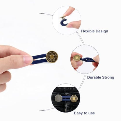 6 Pcs Jean Button Extender, Pants Extender Button for Women Men
