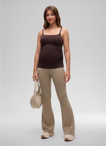 CRZ YOGA Maternity Nursing Tank Tops - color: Hot Fudge Brown, size: X-Large
