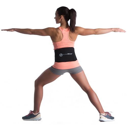 ActiveWrap Lower Back Ice Pack Wrap, Small/Medium – Hot & Cold Therapy with Reusable UltraFlex Gel Pads – Heat Wrap & Wearable Ice Pack for Back Pain Relief, Sciatica, Tailbone & Lumbar Support - size: Small/Medium