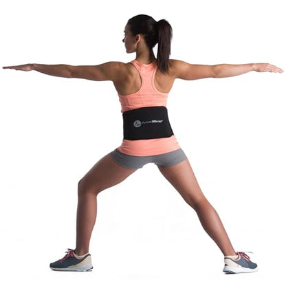ActiveWrap Lower Back Ice Pack Wrap, Small/Medium – Hot & Cold Therapy with Reusable UltraFlex Gel Pads – Heat Wrap & Wearable Ice Pack for Back Pain Relief, Sciatica, Tailbone & Lumbar Support - size: Small/Medium