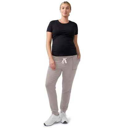 Ingrid & Isabel Everyday Maternity Knit Jogger - color: Stone, size: X-Large