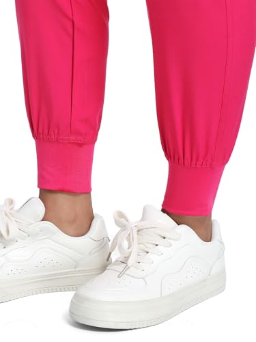 COZYFIT Maternity Scrub Pants, Jogger Workwear with 4 Pockets - color: Hot Pink, size: Small