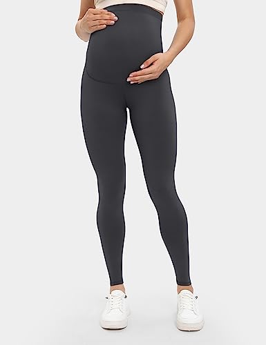 Buttergene 5 Pack Maternity Leggings with Elastic Band - color: 5pack Black/Black/Darkgrey/Coffee/Burgundy, size: Small