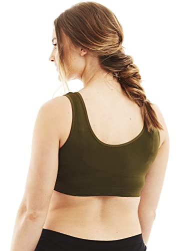 Caramel Cantina 4 Pack Nursing Maternity Women’s Sleep Comfort Bralette Bra - color: Fall, size: Medium