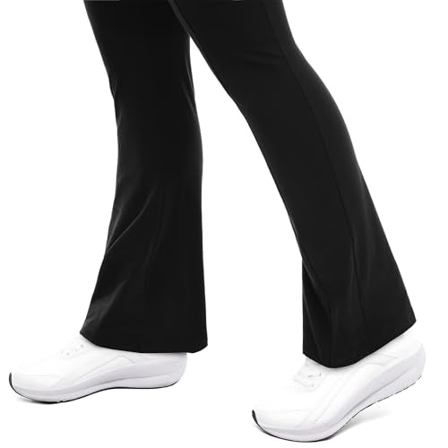 Leafigure Maternity Flare Leggings with Pockets - color: Black, size: Large