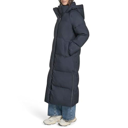 Levi's Women's Cloud Puff Extra Long Puffer Jacket Coat - color: Navy, size: Medium
