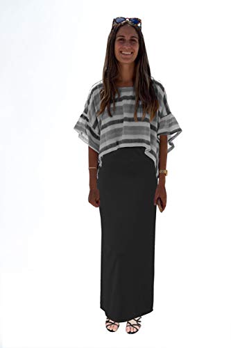 BABY O Women's Basic Modest 37" Below The Knee Ankle Length Maxi Straight Skirt - color: Black, size: 0