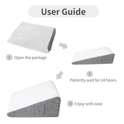 Wedge Pillow Set for After Surgery,White/Dark Grey,2PCS-20 - color: White/Dark Grey, size: 2PCS-20''