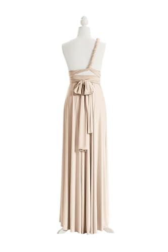 72styles Maxi Infinity Dress for Bridesmaids, Convertible Multi-Way Wrap - color: Champagne, size: One Size Plus
