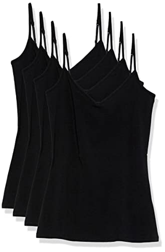 Amazon Essentials Women's Slim-Fit V-Neck Cami, Pack of 4 - color: Black, size: Small
