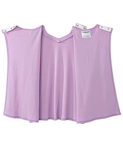 Silverts Women's Adaptive Open Back Top, Long Sleeve Dressing Shirt - color: Lavender Haze, size: Medium