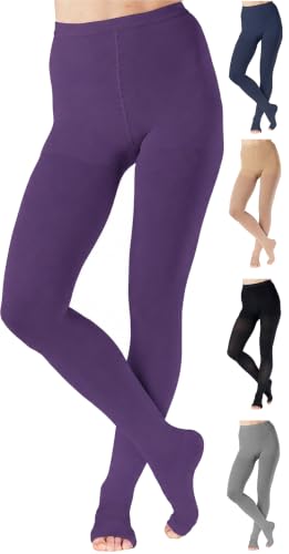 ABSOLUTE SUPPORT Compression Pantyhose 20-30mmHg, Opaque, Purple, 3X-Large - color: Purple, size: 3X-Large