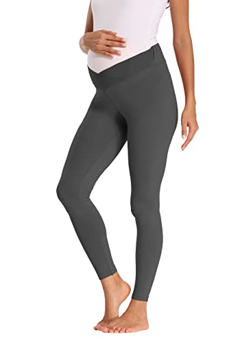 Foucome Women's Maternity Legging Under The Belly - color: Dark Grey, size: X-Large