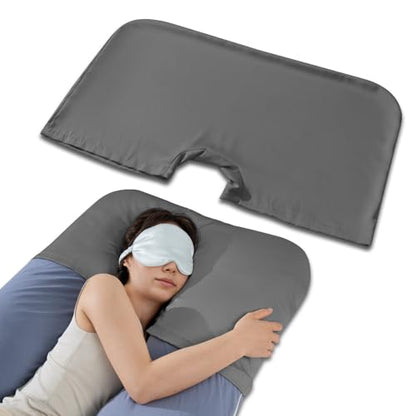QUEEN ROSE Pregnancy Pillow Cover, Satin Cooling Pillowcase, Dark Grey - color: Dark Grey