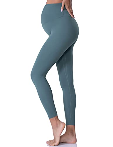 POSHDIVAH Maternity Leggings for Women Pregnancy Yoga Pants - color: Blue, size: Medium